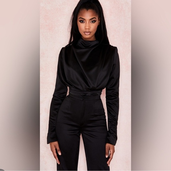 House of CB Tops - HOUSE OF CB Black Bodysuit Size Small Giselle